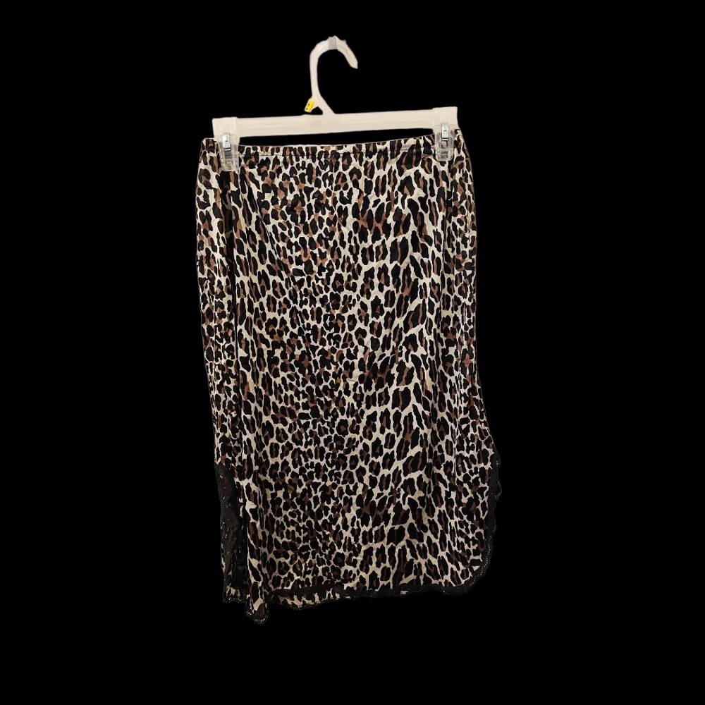 Vanity Fair Leopard-Print Half Slip in Brown and Cream Tones